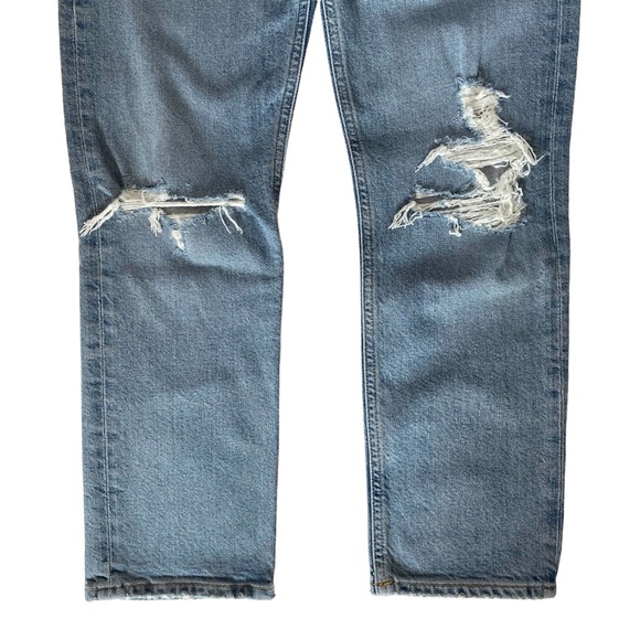 Agolde Riley High-Rise Distressed Straight Crop Jeans Stretch Button Fly NWT - Picture 5 of 16